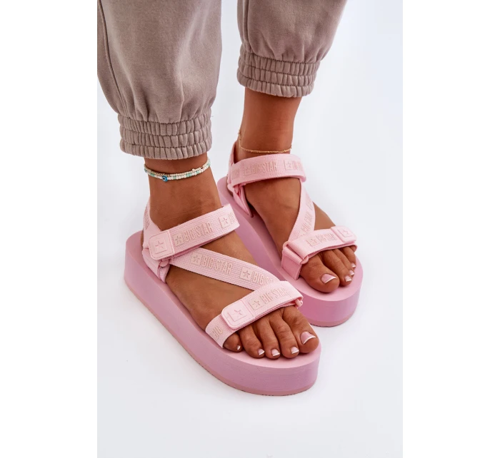 Dámské sandály na platformě Big Star model 21652637 růžové - Big Star Shoes Dámské sandály na platformě Big Star model 21652637 růžové - Big Star Shoes