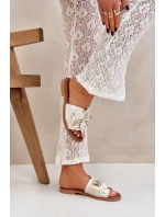 Pantofle S Dekorací Přírodní Kůže Zazoo 3667 Zlatý Opraný Pantofle S Dekorací Přírodní Kůže Zazoo 3667 Zlatý Opraný