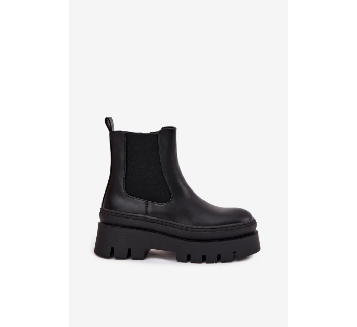 Zateplené dámské boty na platformě černé model 21706677 - Boto