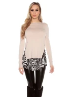 Dámská tunika 2v1 Tmavě modrá s ecru  model 20913283 - Koucla