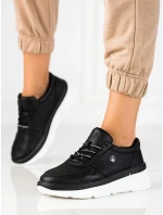 Zajímavé  tenisky černé dámské bez podpatku