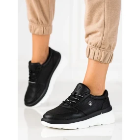 Zajímavé  tenisky černé dámské bez podpatku