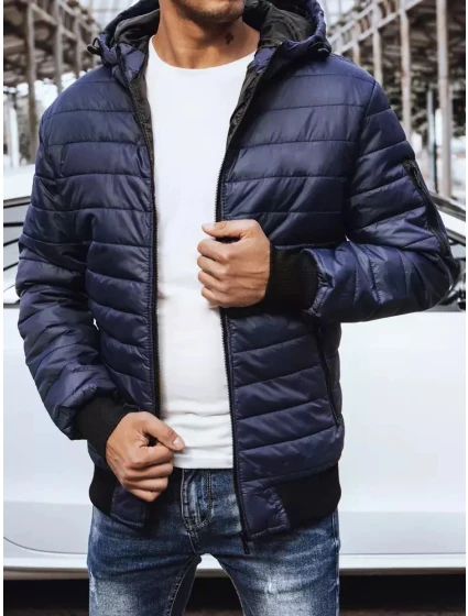 Pánská přechodná bunda prošívaná tmavě modrá Dstreet TX4144