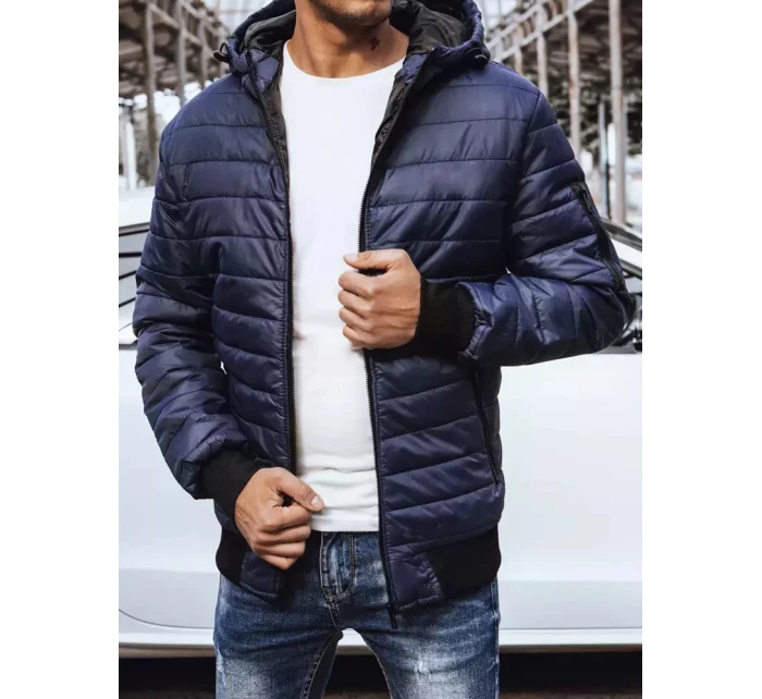 Pánská přechodná bunda prošívaná tmavě modrá Dstreet TX4144