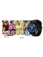 VELTORI VT150-1 Smartwatch Černý silikonový řemínek + černý náramek VELTORI VT150-1 Smartwatch Černý silikonový řemínek + černý náramek