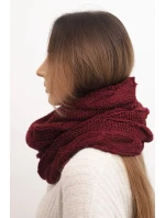 Dámský pletený vlněný komin měkký a teplý KN23 bordový