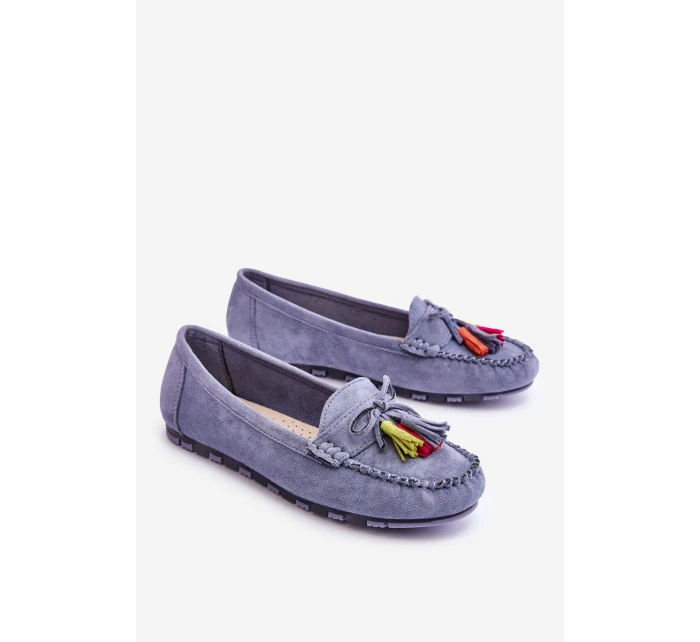 Semišové Mokasíny S Mašlí A Modre model 21623158 - Boto