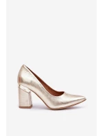 Kožené lodičky Lewski model 21682413 zlato - Boto