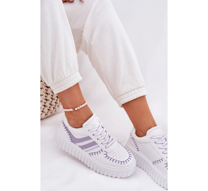 Dámské Tenisky Na Platformě Fialové model 21687825 - Boto Dámské Tenisky Na Platformě Fialové model 21687825 - Boto