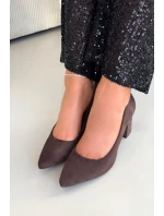 Lodičky z eko semiše na jehlovém podpatku Sergio Leone PB414 čokoládové