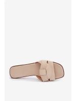 Dámské ploché sandály s Eko semišové světle béžové model 21943332 - Boto