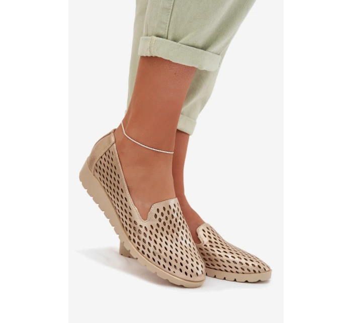 Dámské síťované polobotky Zlaté model 22027646 - Boto Dámské síťované polobotky Zlaté model 22027646 - Boto