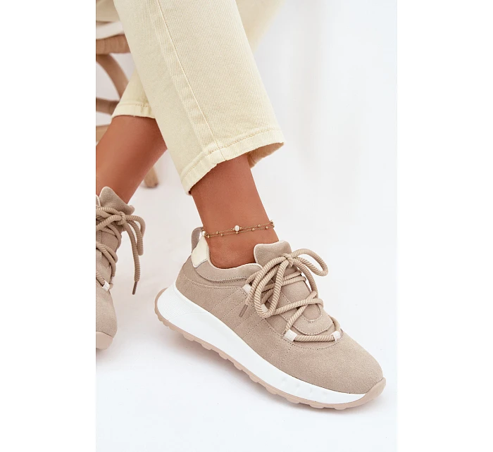 Kožené semišové dámské tenisky model 22069532 - EVENTO Kožené semišové dámské tenisky model 22069532 - EVENTO