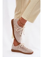 Dámské kožené semišové tenisky nízké béžové model 22100202 - Boto Dámské kožené semišové tenisky nízké béžové model 22100202 - Boto