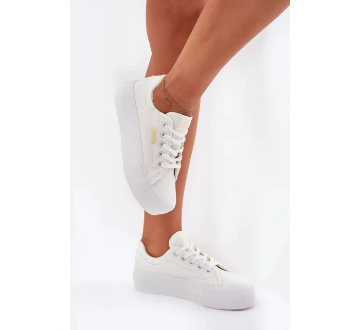 Dámské trampky na platformě Lee Cooper – bílé