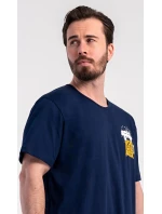 Pánská noční košile s krátkým rukávem Pivo Tmavě modrá - Vienetta