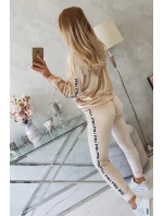 model 21753114 béžová velurová sada - K-Fashion