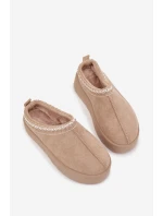 Dětské/módní sněhule s výšivkou na platformě Jolisse – béžové