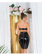 Sexy Koucla Latex Look Highwaist Skirt with Zipper