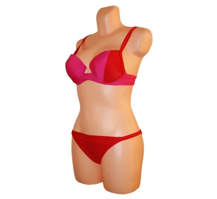 Dámské plavky dvoudílné bikiny 2COLOR dvoubarevné červené - Červená - OEM Dámské plavky dvoudílné bikiny 2COLOR dvoubarevné červené - Červená - OEM