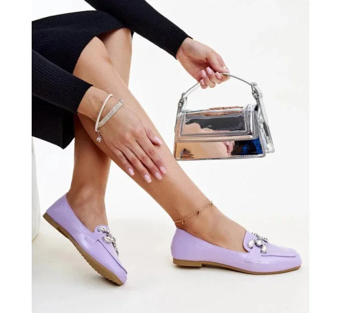 Dámské mokasíny s ozdobnou sponou Purple světle fialová model 21173165 - Inello