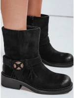Dámské semišové kozačky černé Dstreet ZY1097 Dámské semišové kozačky černé Dstreet ZY1097