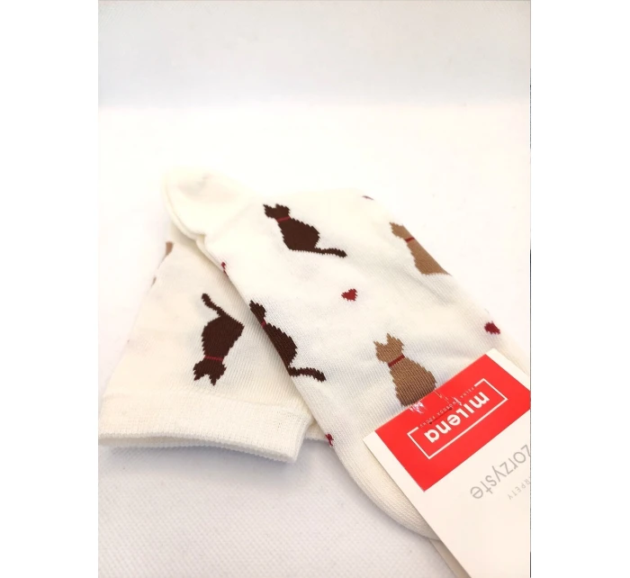 Milena ponožky 0200-205 Kočky a srdce 37-41