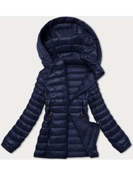 Tmavě modrá dámská prošívaná bunda s kapucí model 20840768 - J.STYLE