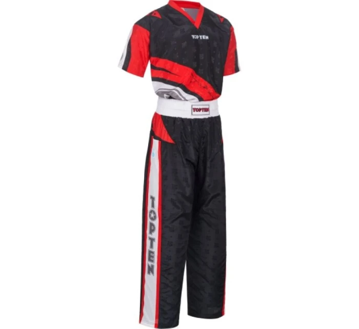 TOP TEN "Urban Arts" kickboxerské oblečení černo-červené (WAKO APPROVED new)