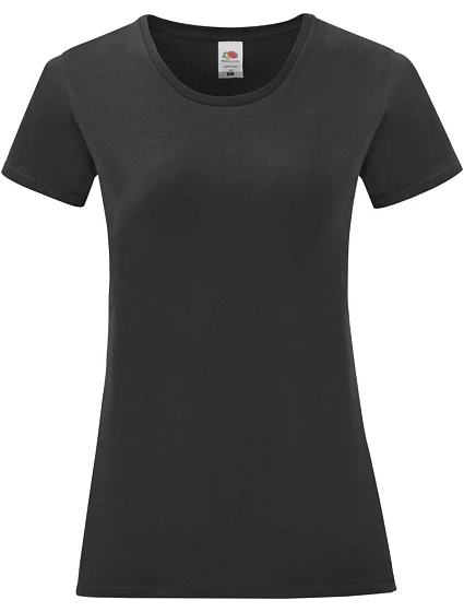 Fruit of the Loom Lady-Fit Iconic 150 T Dámské tričko 16.1432 black Fruit of the Loom Lady-Fit Iconic 150 T Dámské tričko 16.1432 black