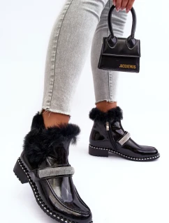 Boty Na Plochém Podpatku A Platformě Černé model 21634045 - S.Barski