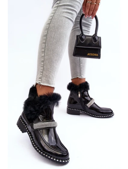 Boty Na Plochém Podpatku A Platformě Černé model 21634045 - S.Barski