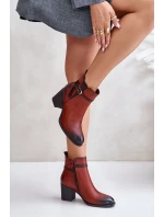 Dámské boty na podpatku s a páskem hnědé model 21674038 - Boto Dámské boty na podpatku s a páskem hnědé model 21674038 - Boto