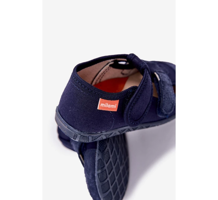 Dětské Pantofle Na Suchý Zip Tmavě Modré model 21682727 - Milami