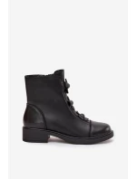Kožené dámské kotníkové boty s ozdobnými květinami vyhřívané černé model 21712823 - Boto Kožené dámské kotníkové boty s ozdobnými květinami vyhřívané černé model 21712823 - Boto