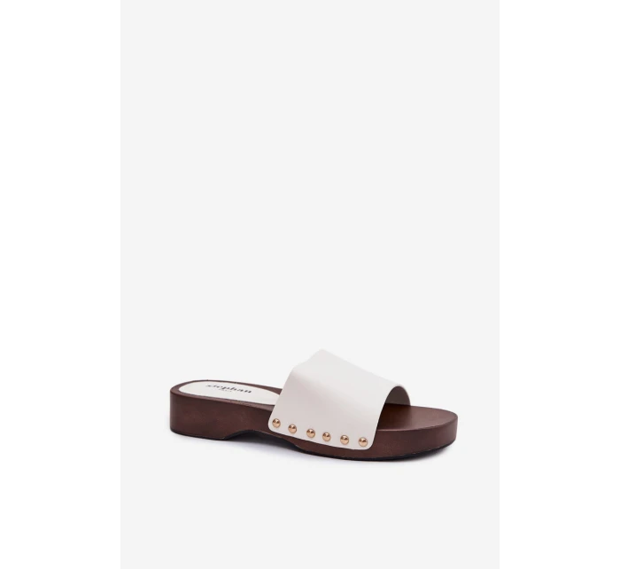 Dámské nazouváky s přezkami bílé Terissa Dámské nazouváky s přezkami bílé Terissa