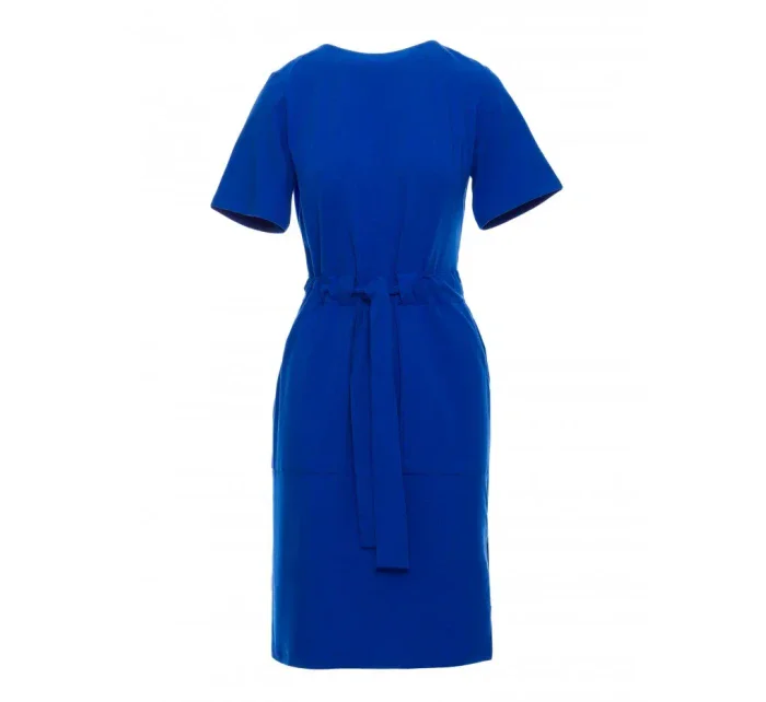 B263 Bavlněné šaty s kapsami - královská modř