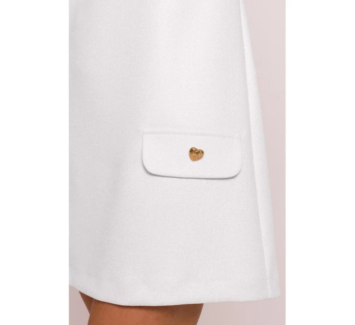 M855 Mini šaty áčkového střihu - krémové