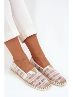 Dámské krajkové espadrilky se síťkou – bílé