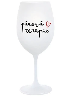 PÁROVÁ TERAPIE - bílá sklenice na víno 350 ml