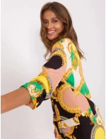 Dámské sako DHJ MA 7684B 3.95P zlato-černo-zelené - Rosa Rossa Dámské sako DHJ MA 7684B 3.95P zlato-černo-zelené - Rosa Rossa