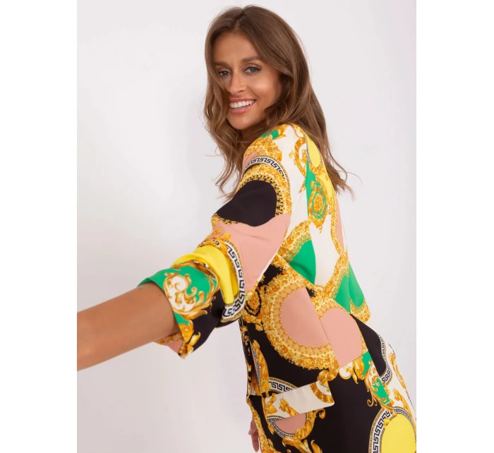 Dámské sako DHJ MA 7684B 3.95P zlato-černo-zelené - Rosa Rossa Dámské sako DHJ MA 7684B 3.95P zlato-černo-zelené - Rosa Rossa