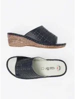 Jedinečné nazouváky dámské tmavě modré na klínku Jedinečné nazouváky dámské tmavě modré na klínku