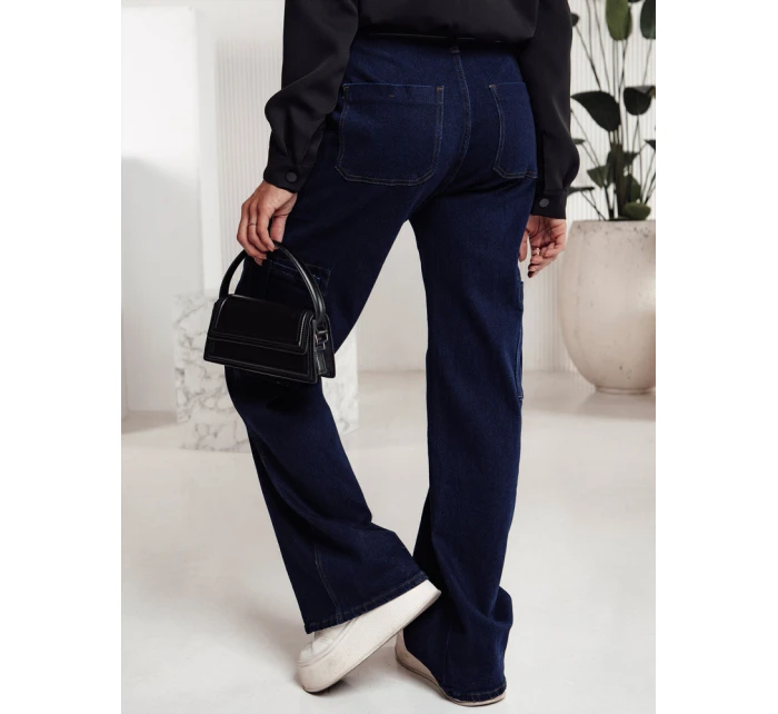 Dámské kalhoty FITZONE denim cargo tmavě modré FashionStreet UY2243 Dámské kalhoty FITZONE denim cargo tmavě modré FashionStreet UY2243