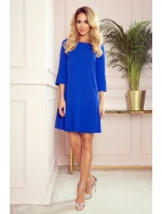 LUCY - Pohodlné plisované dámské šaty v chrpové barvě 228-8