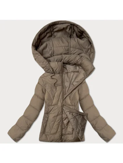 Béžová dámská bunda s odepínací kapucí model 21016258 - J.STYLE Béžová dámská bunda s odepínací kapucí model 21016258 - J.STYLE