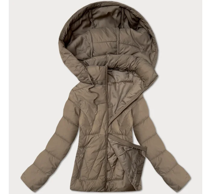 Béžová dámská bunda s odepínací kapucí model 21016258 - J.STYLE Béžová dámská bunda s odepínací kapucí model 21016258 - J.STYLE