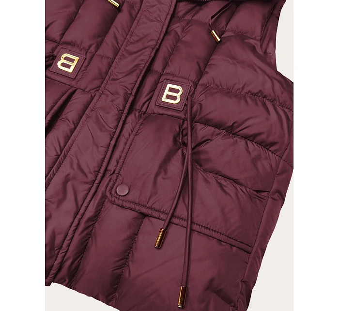 bezrękawnik damski z kapturem Goodlookin bordowy model 22037934 - S'WEST