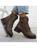 Dámské boty na klínku hnědé model 21905773 - Potocki