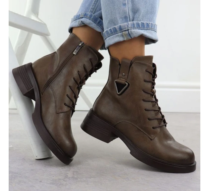 Dámské boty na klínku hnědé model 21905773 - Potocki